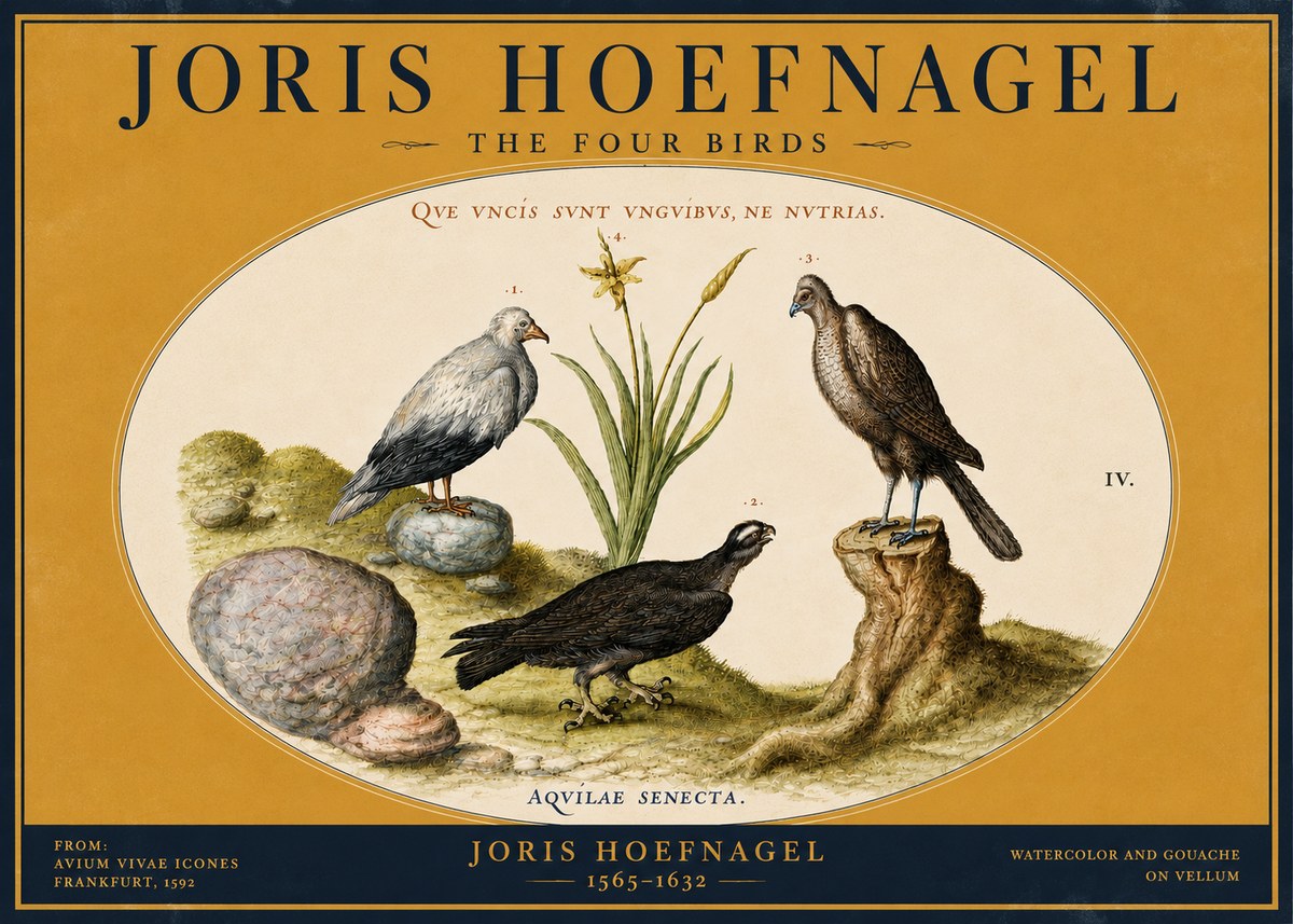 Joris Hoefnagel The Four Birds No4 - Affiche