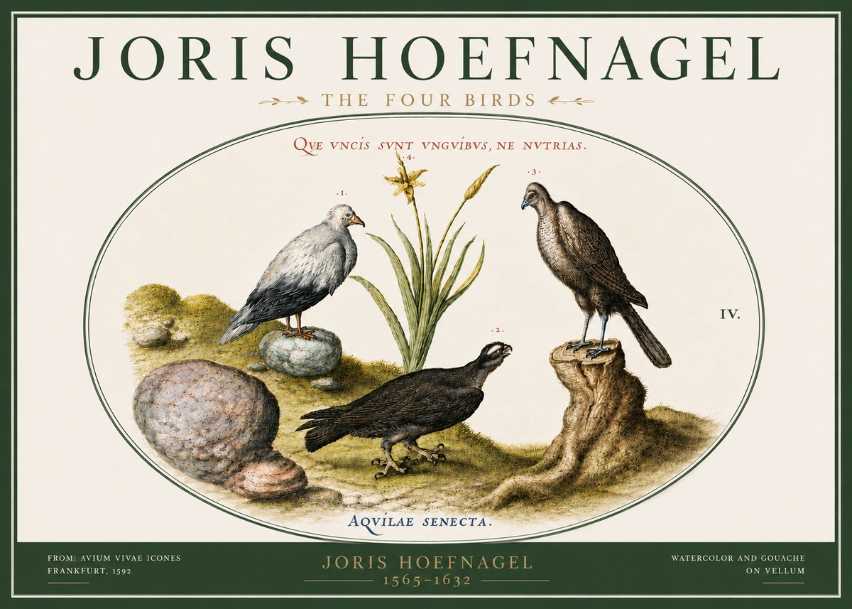 Joris Hoefnagel The Four Birds No5 - Affiche