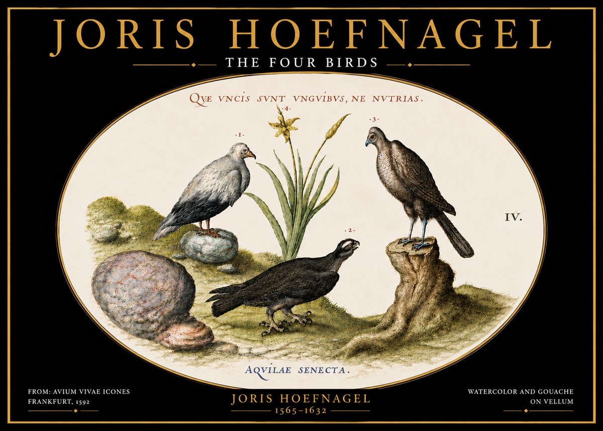 Joris Hoefnagel The Four Birds No6 - Affiche