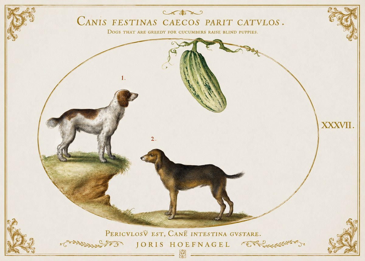 Joris Hoefnagel Canis Festinas Caecos Parit Catulos No2 - Affiche