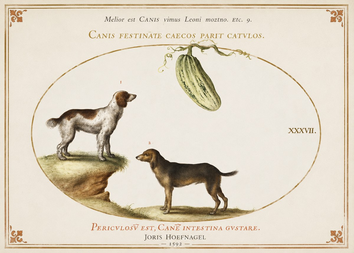 Joris Hoefnagel Canis Festinas Caecos Parit Catulos No3 - Affiche