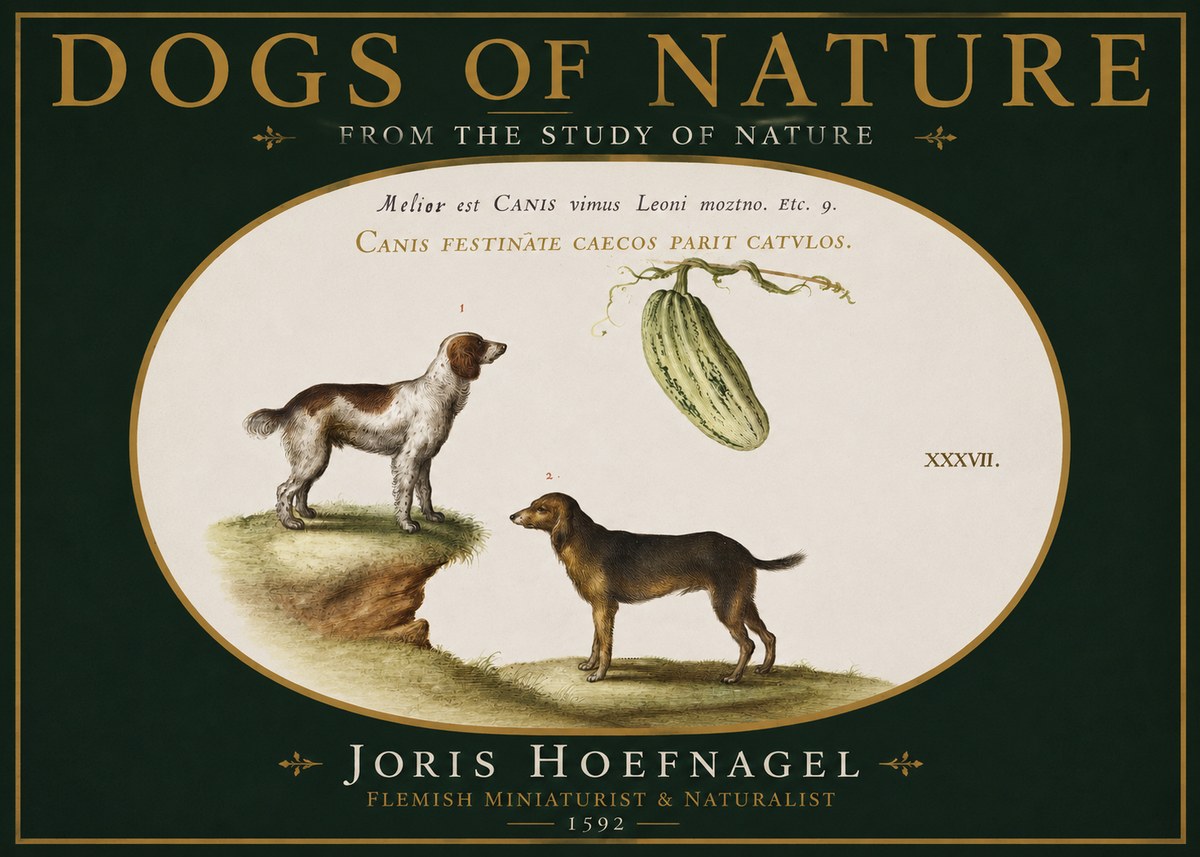 Joris Hoefnagel Canis Festinas Caecos Parit Catulos No4 - Affiche