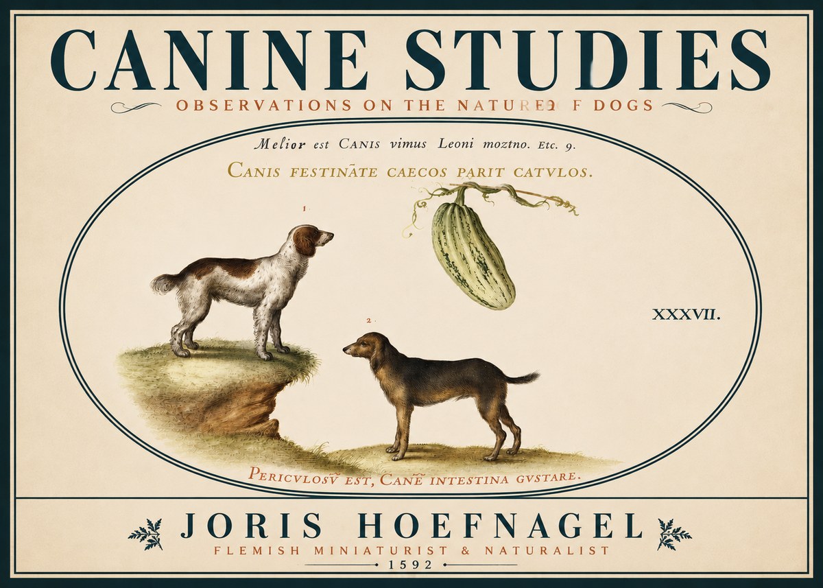 Joris Hoefnagel Canis Festinas Caecos Parit Catulos No6 - Affiche