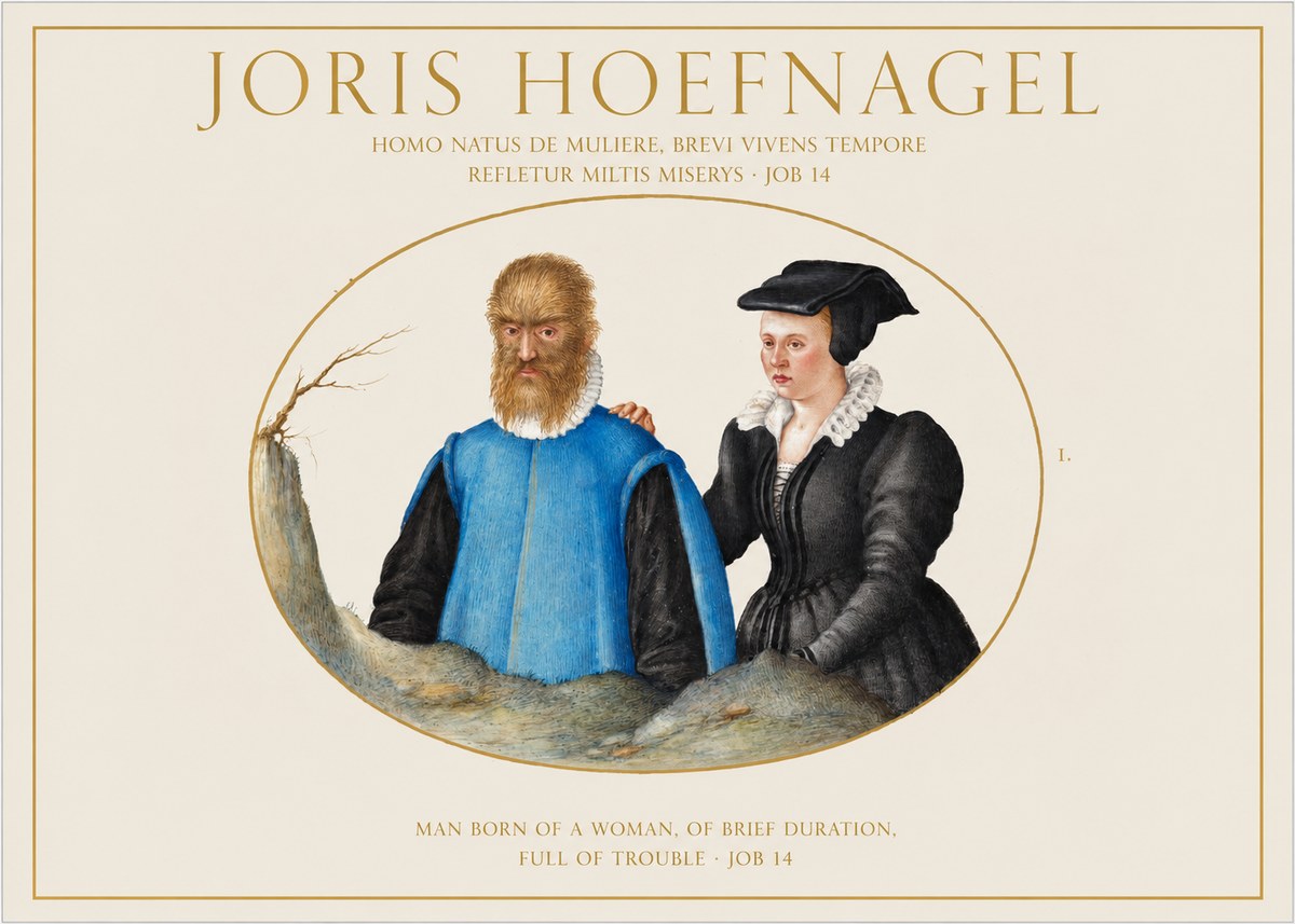 Joris Hoefnagel Homo Natus De Muliere, Brevi Vivens Tempore Refletur Miltis Miserys · Job 14 No1 - Affiche