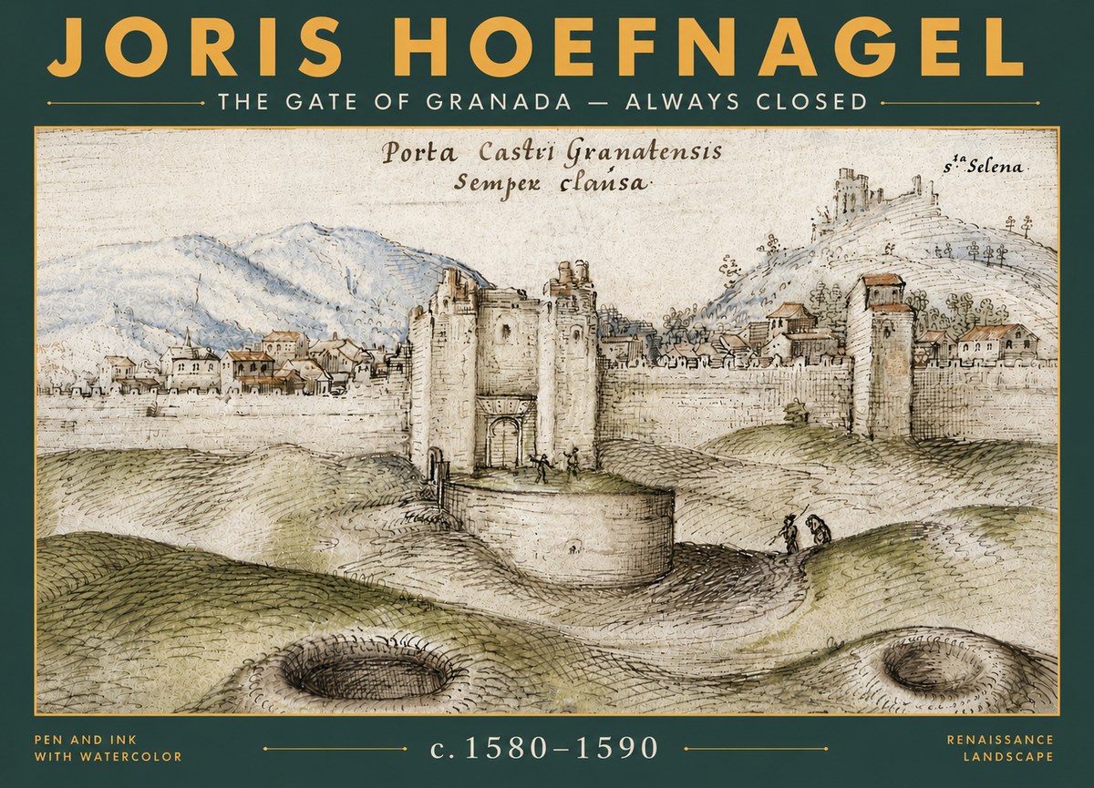 Joris Hoefnagel The Gate of Granada - Always Closed No5 - Affiche