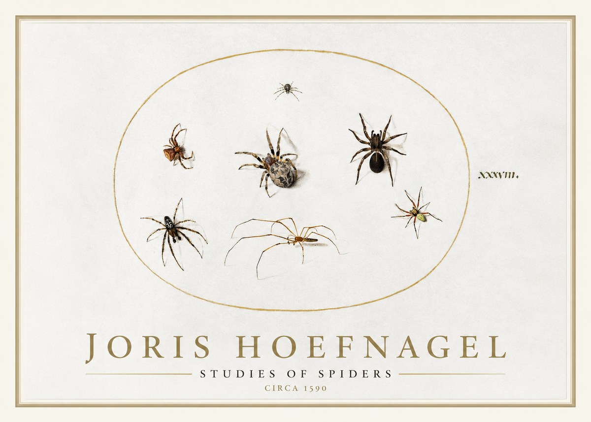 Joris Hoefnagel Studies of Spiders I No1 - Affiche