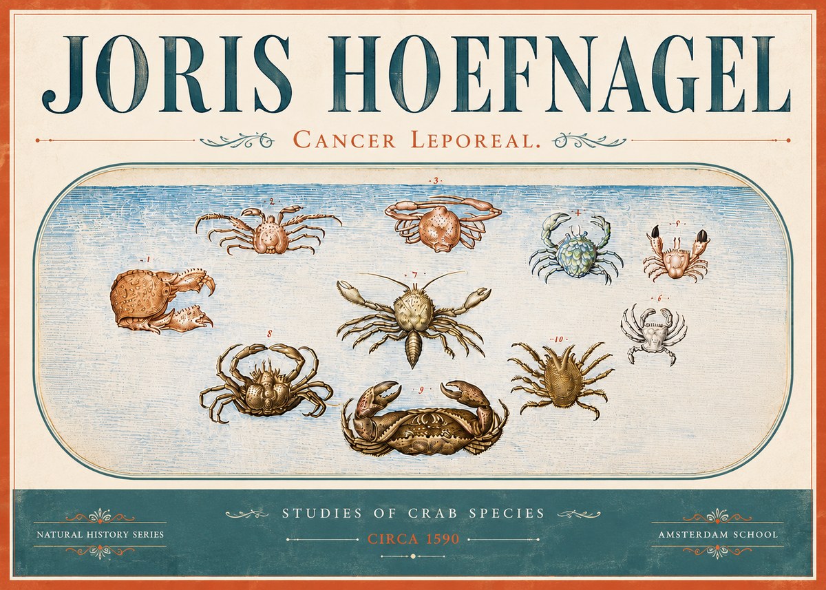 Joris Hoefnagel Cancer Leporeal. No6 - Affiche