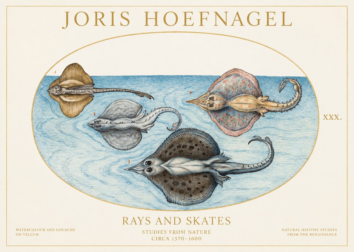 Joris Hoefnagel Rays and Skates No1 - Affiche