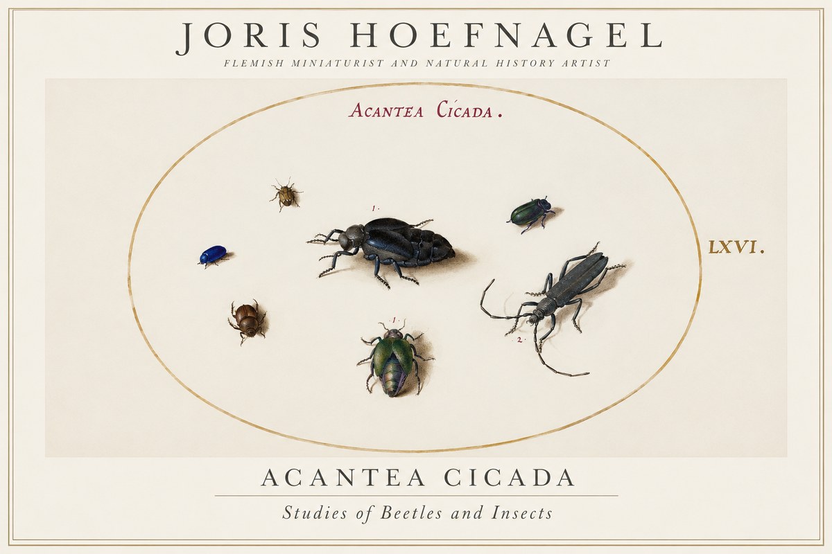 Joris Hoefnagel Acanthia Cicada No2 - Affiche