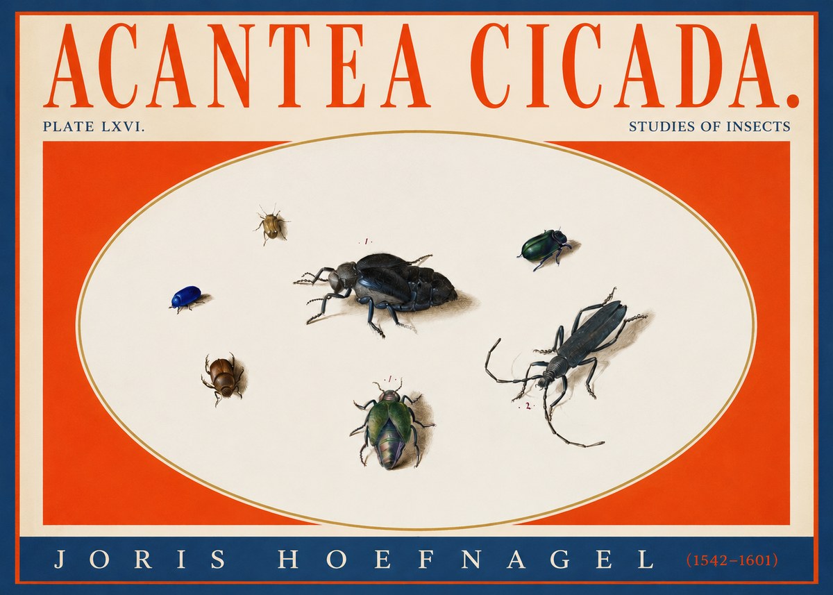 Joris Hoefnagel Acanthia Cicada No4 - Affiche