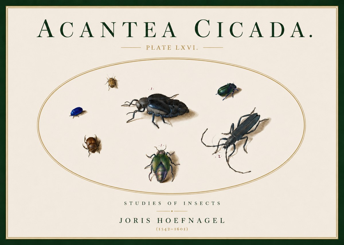 Joris Hoefnagel Acanthia Cicada No5 - Affiche