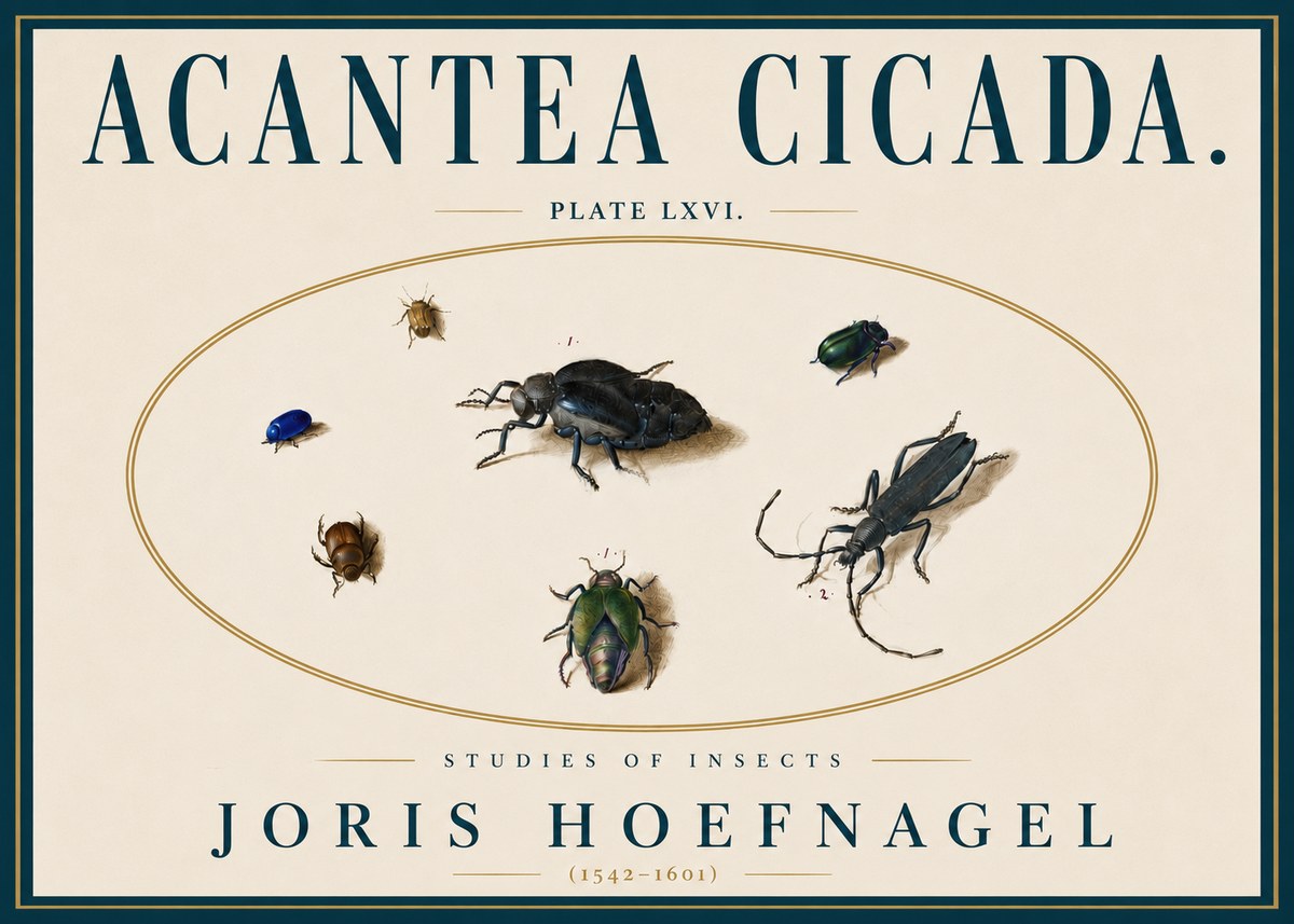 Joris Hoefnagel Acanthia Cicada No6 - Affiche