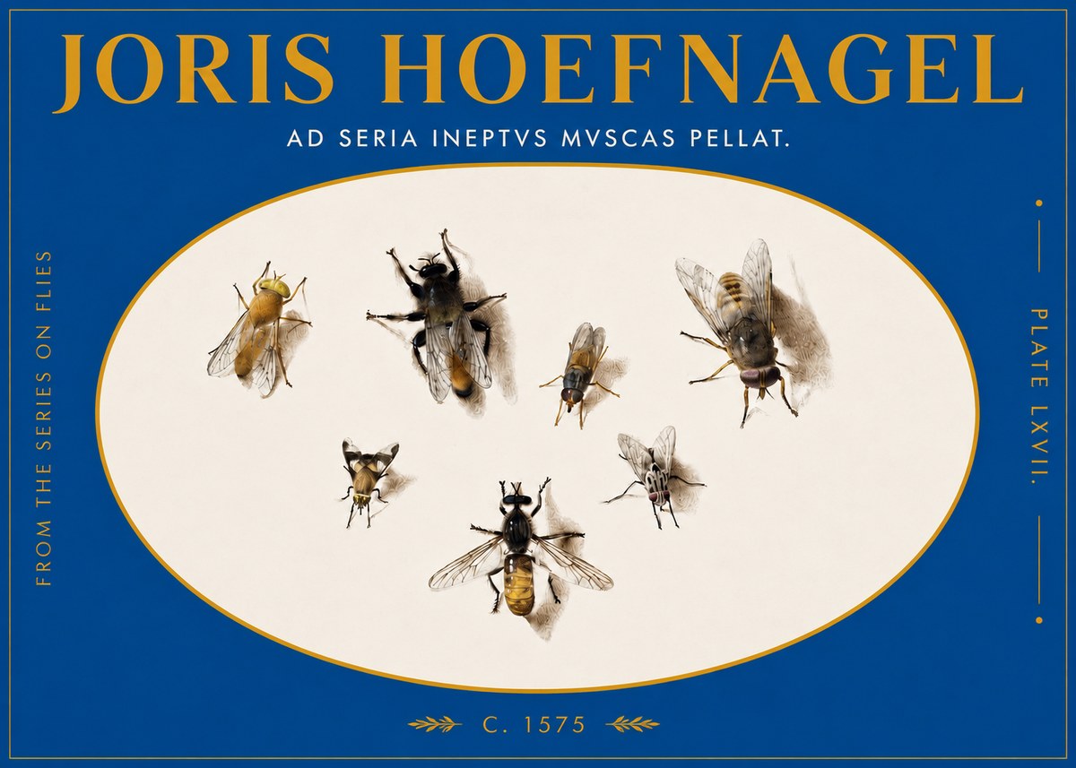 Joris Hoefnagel From the Series on Flies - Plate Lxvii. No3 - Affiche