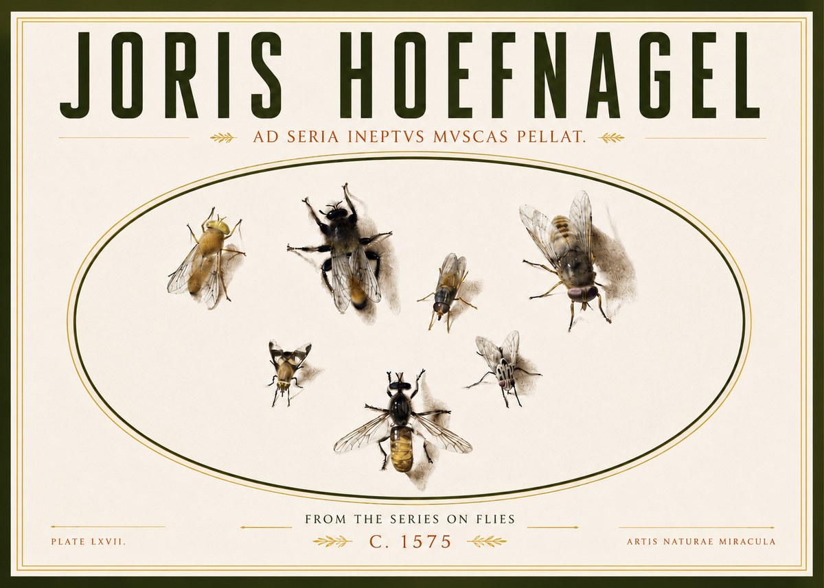 Joris Hoefnagel From the Series on Flies - Plate Lxvii. No4 - Affiche