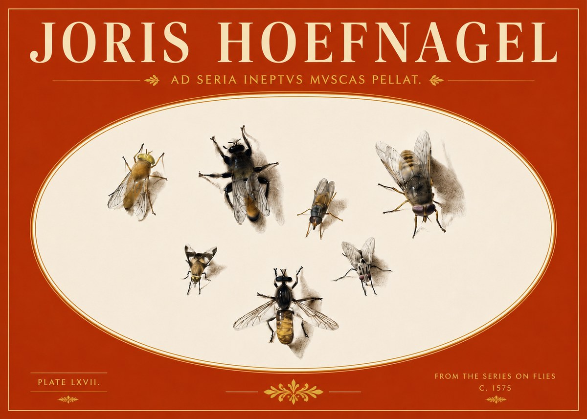 Joris Hoefnagel From the Series on Flies - Plate Lxvii. No5 - Affiche