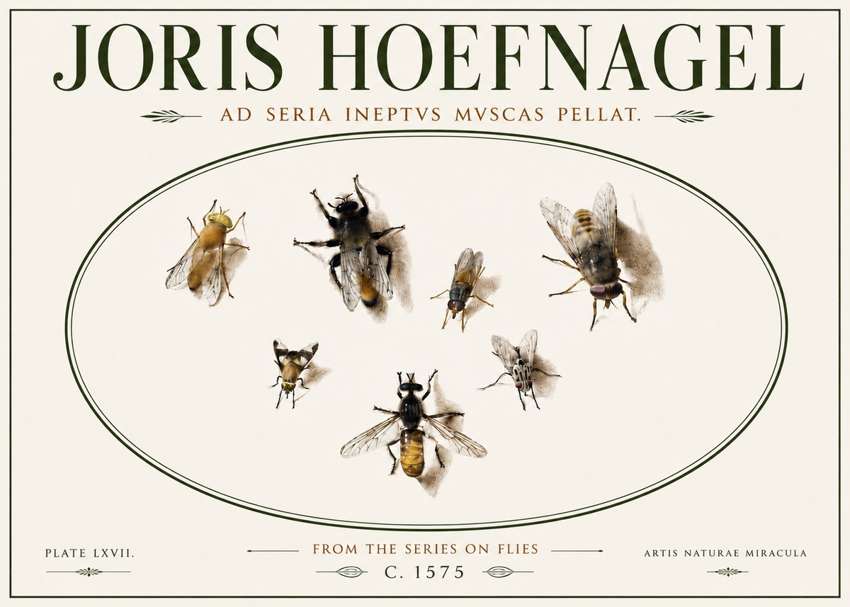 Joris Hoefnagel From the Series on Flies - Plate Lxvii. No6 - Affiche