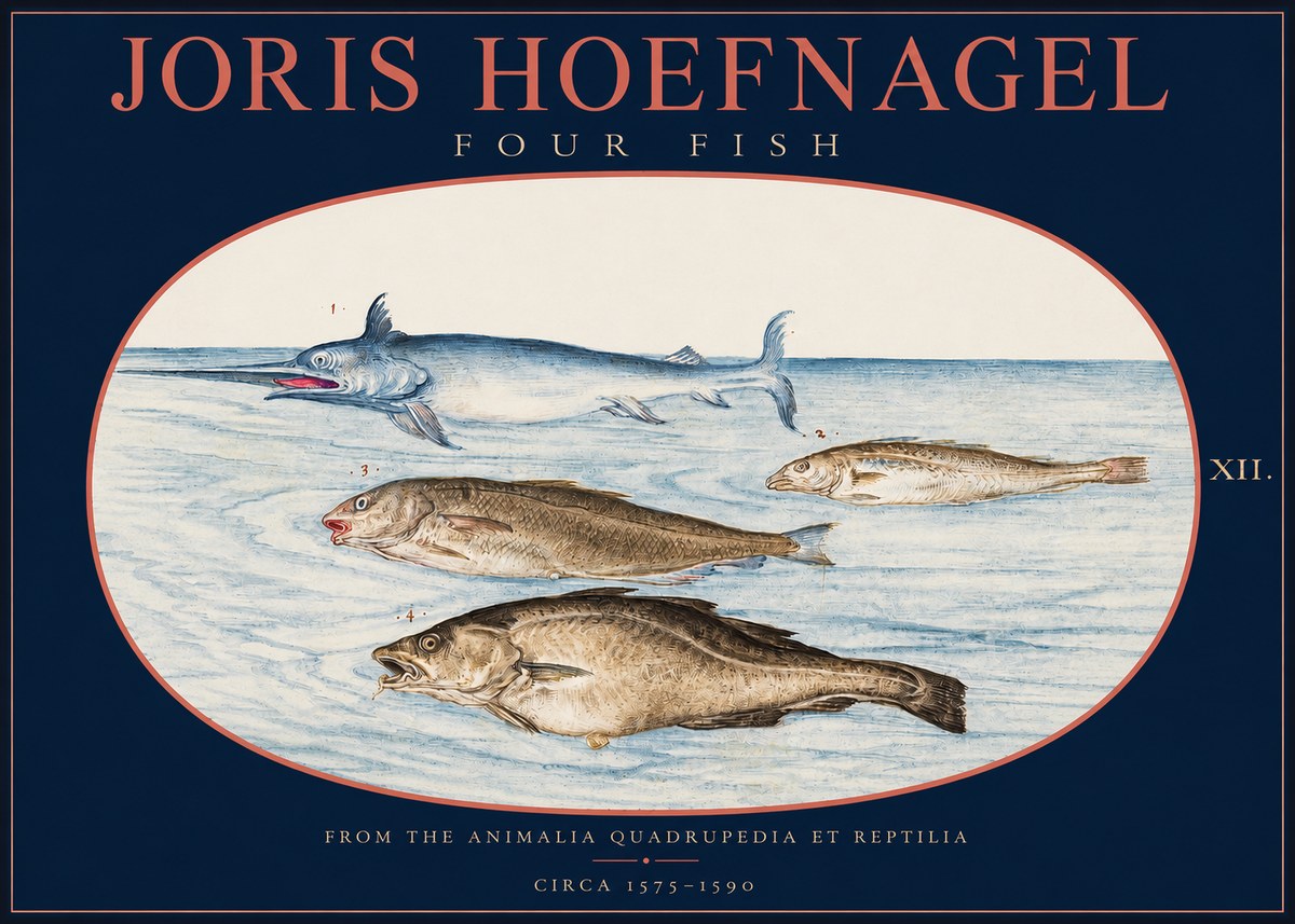 Joris Hoefnagel Four Fish No2 - Affiche