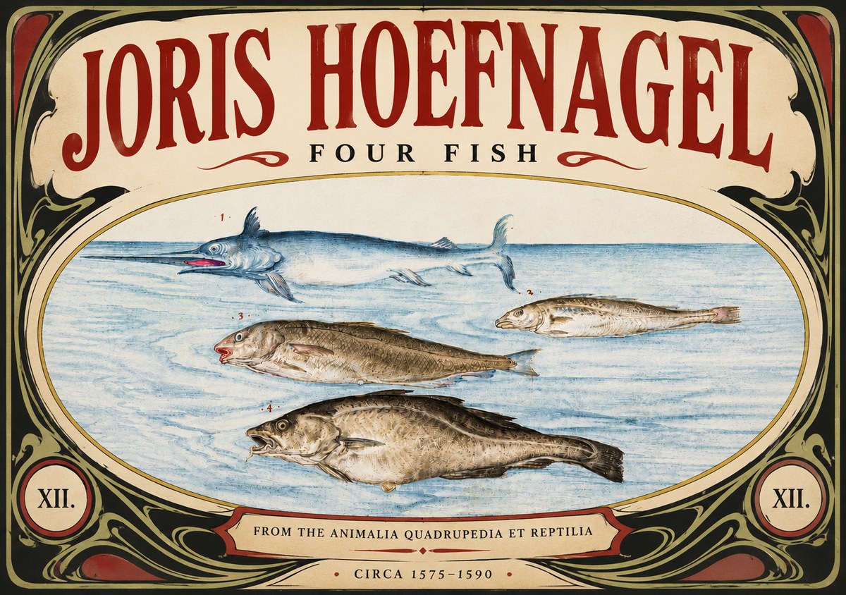 Joris Hoefnagel Four Fish No4 - Affiche