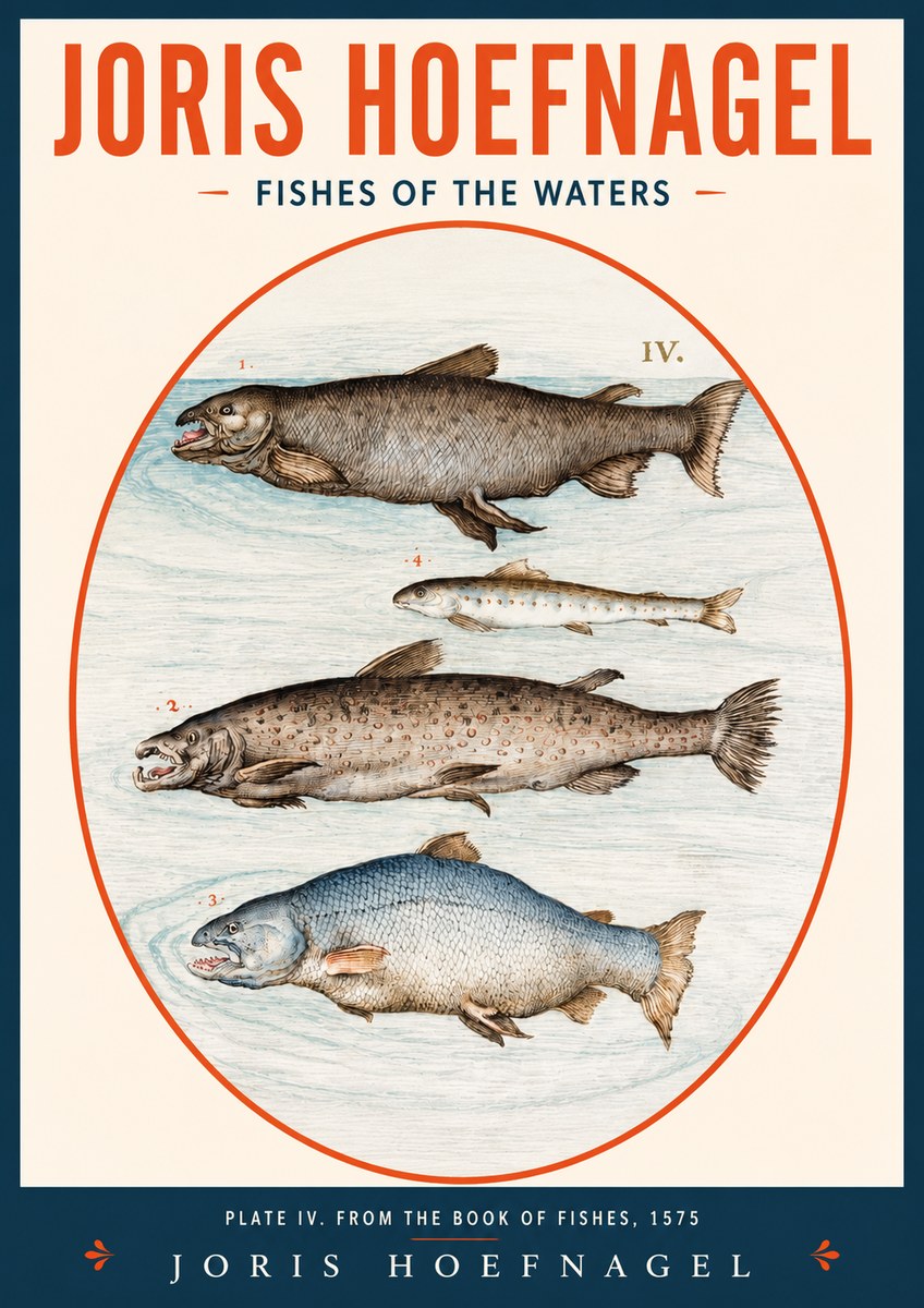Joris Hoefnagel Fishes of the Waters I No2 - Affiche