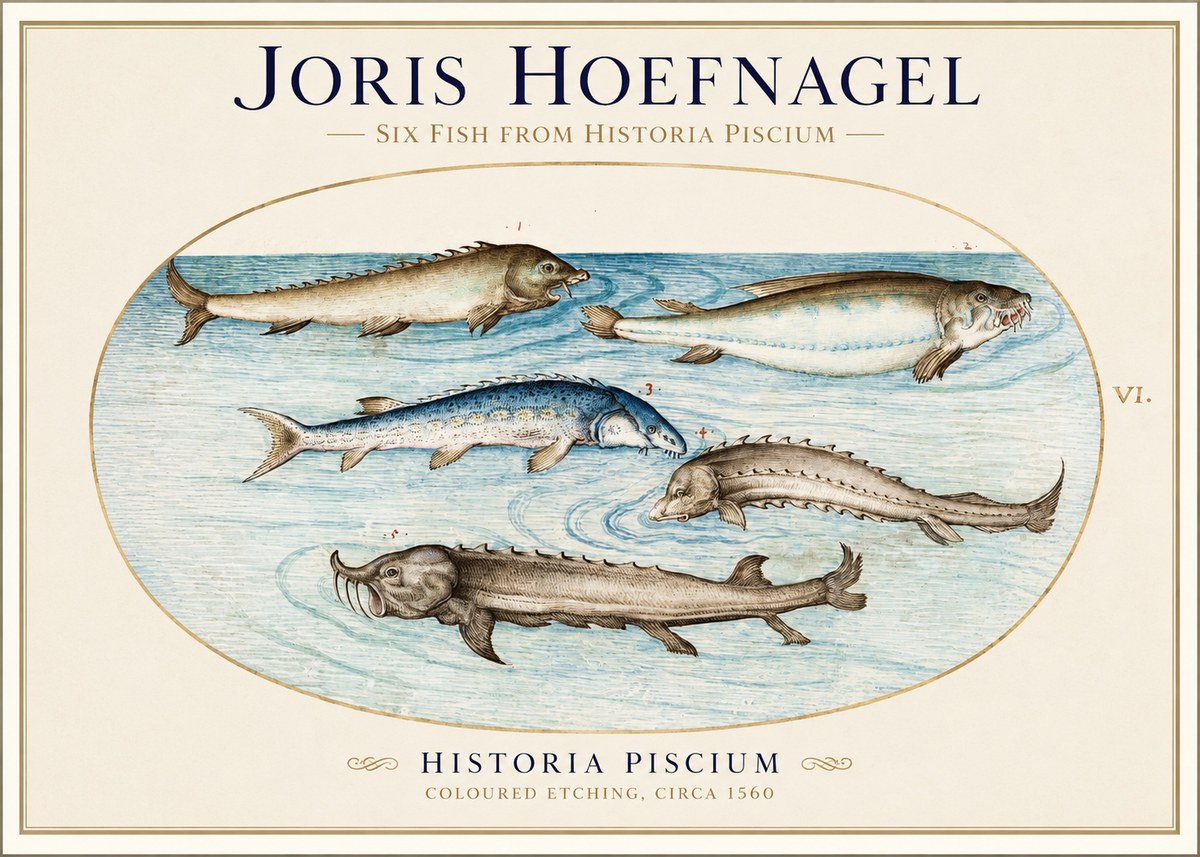 Joris Hoefnagel Fishes of Northern Waters No2 - Affiche