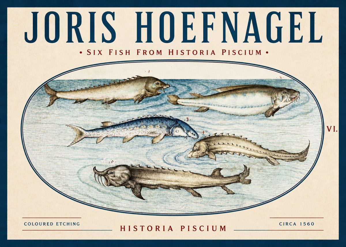 Joris Hoefnagel Fishes of Northern Waters No4 - Affiche