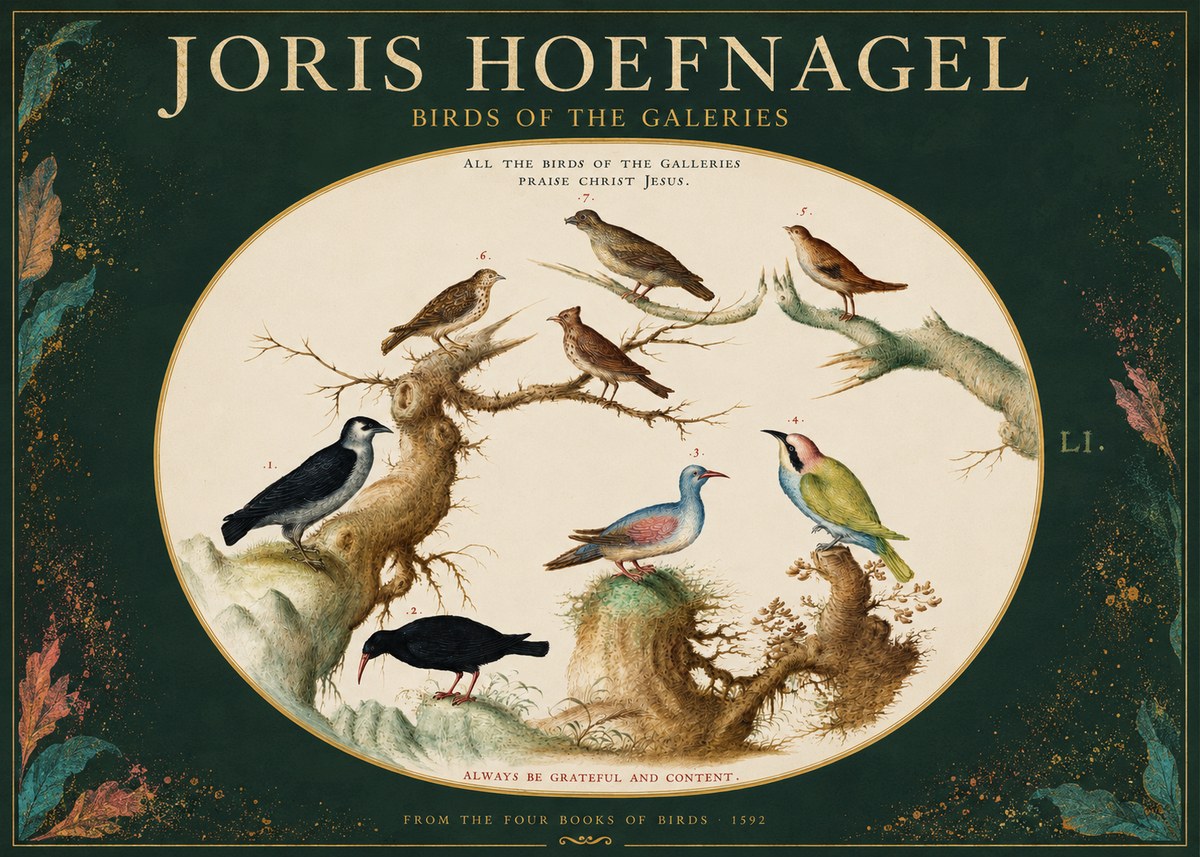 Joris Hoefnagel Birds of the Galeries No2 - Affiche