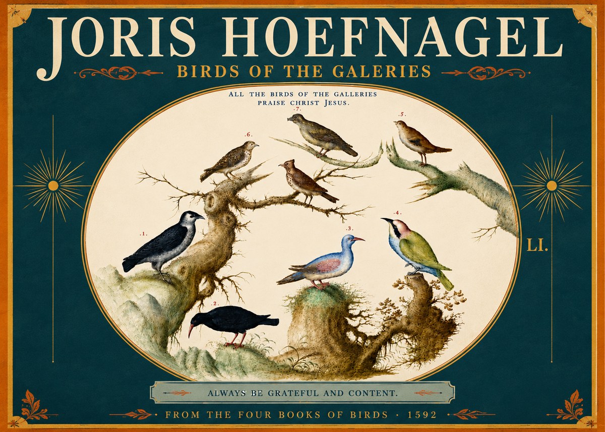 Joris Hoefnagel Birds of the Galeries No5 - Affiche