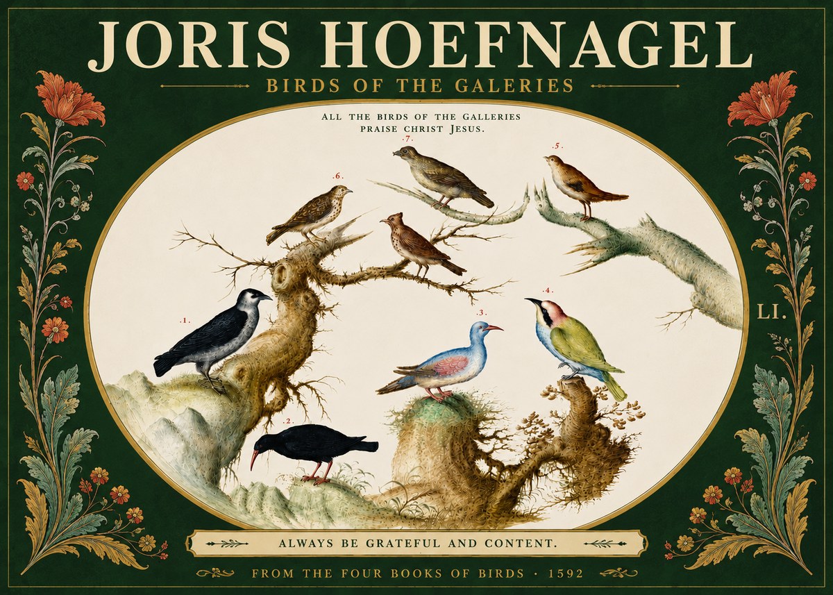 Joris Hoefnagel Birds of the Galeries No6 - Affiche