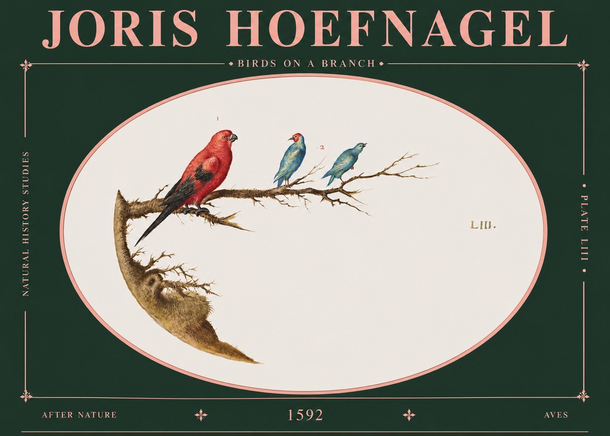 Joris Hoefnagel Birds on a Branch No6 - Affiche