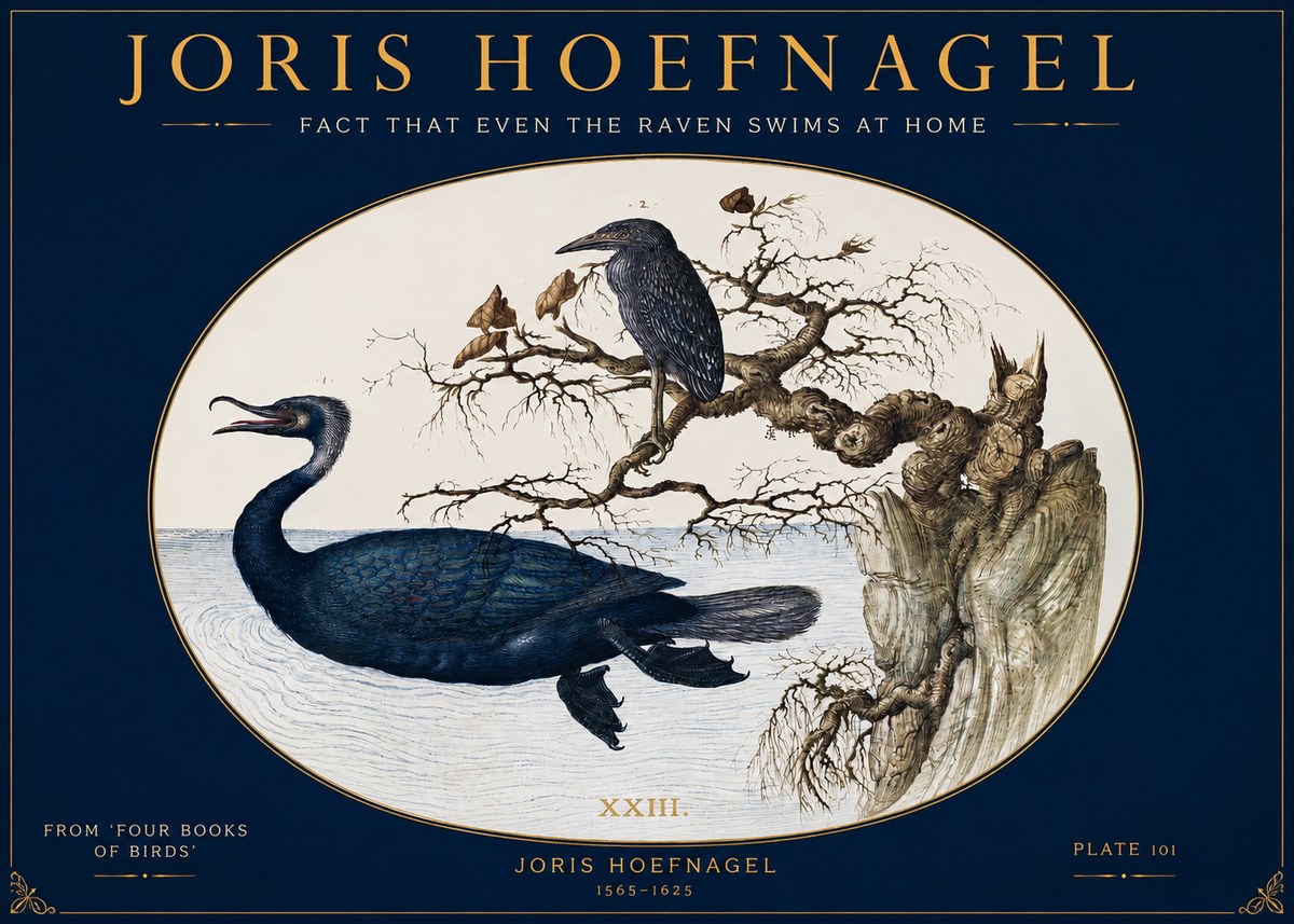 Joris Hoefnagel Fact That Even the Raven Swims at Home No2 - Affiche