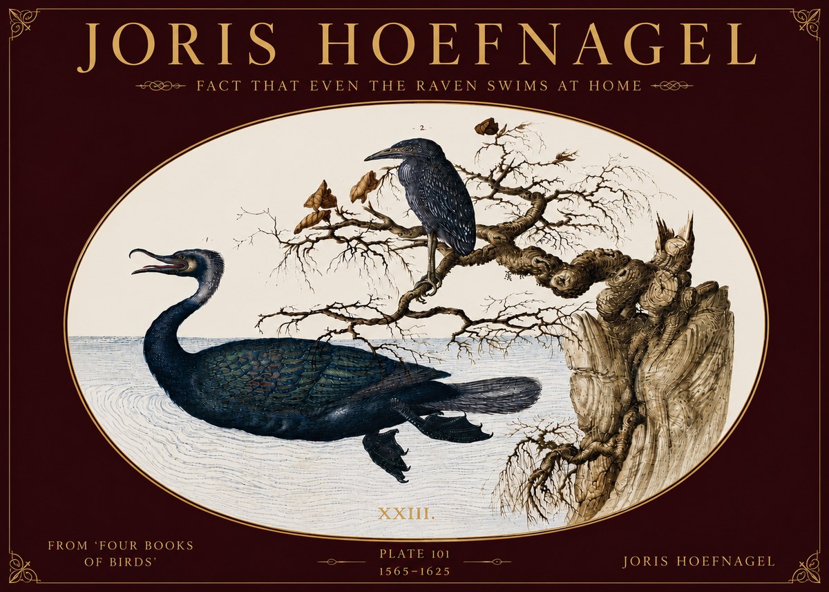 Joris Hoefnagel Fact That Even the Raven Swims at Home No5 - Affiche