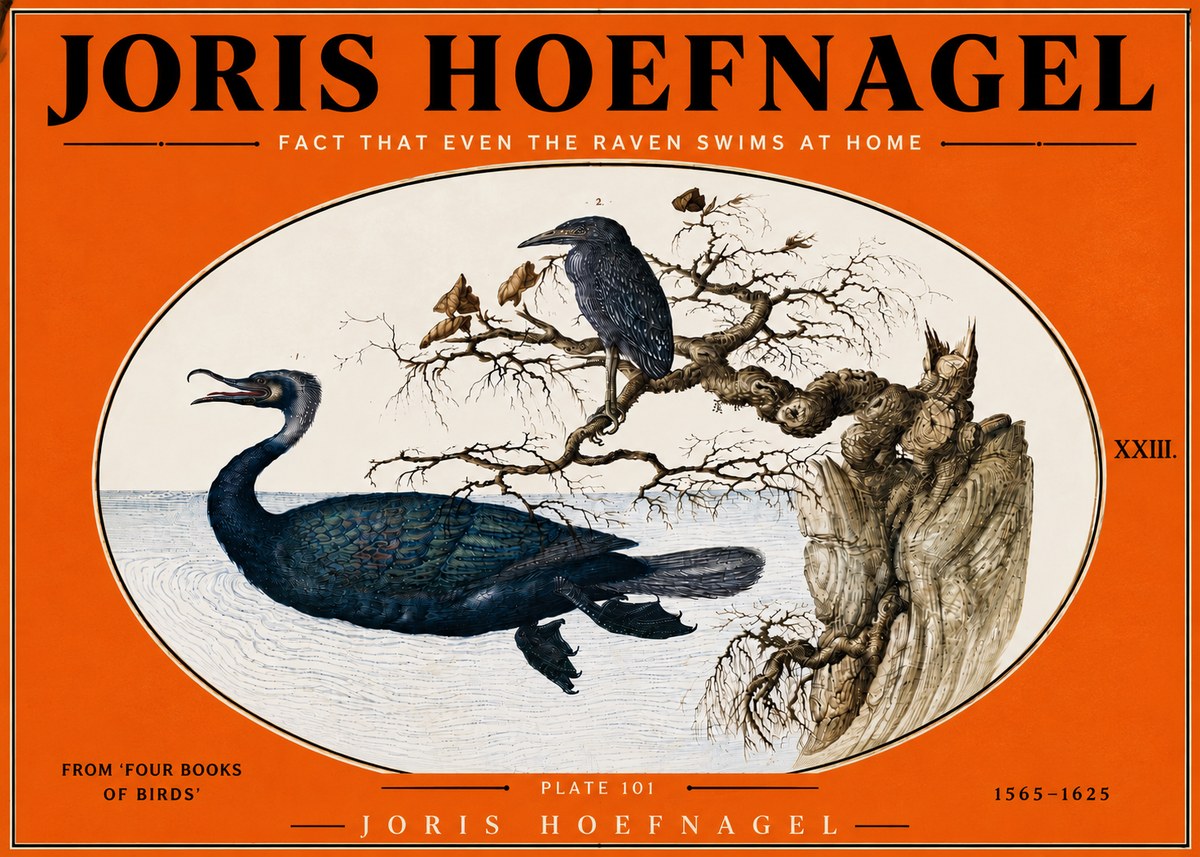 Joris Hoefnagel Fact That Even the Raven Swims at Home No6 - Affiche