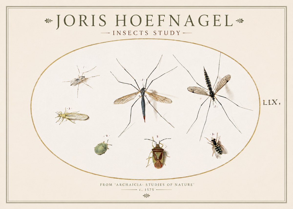 Joris Hoefnagel Insects Study I No1 - Affiche