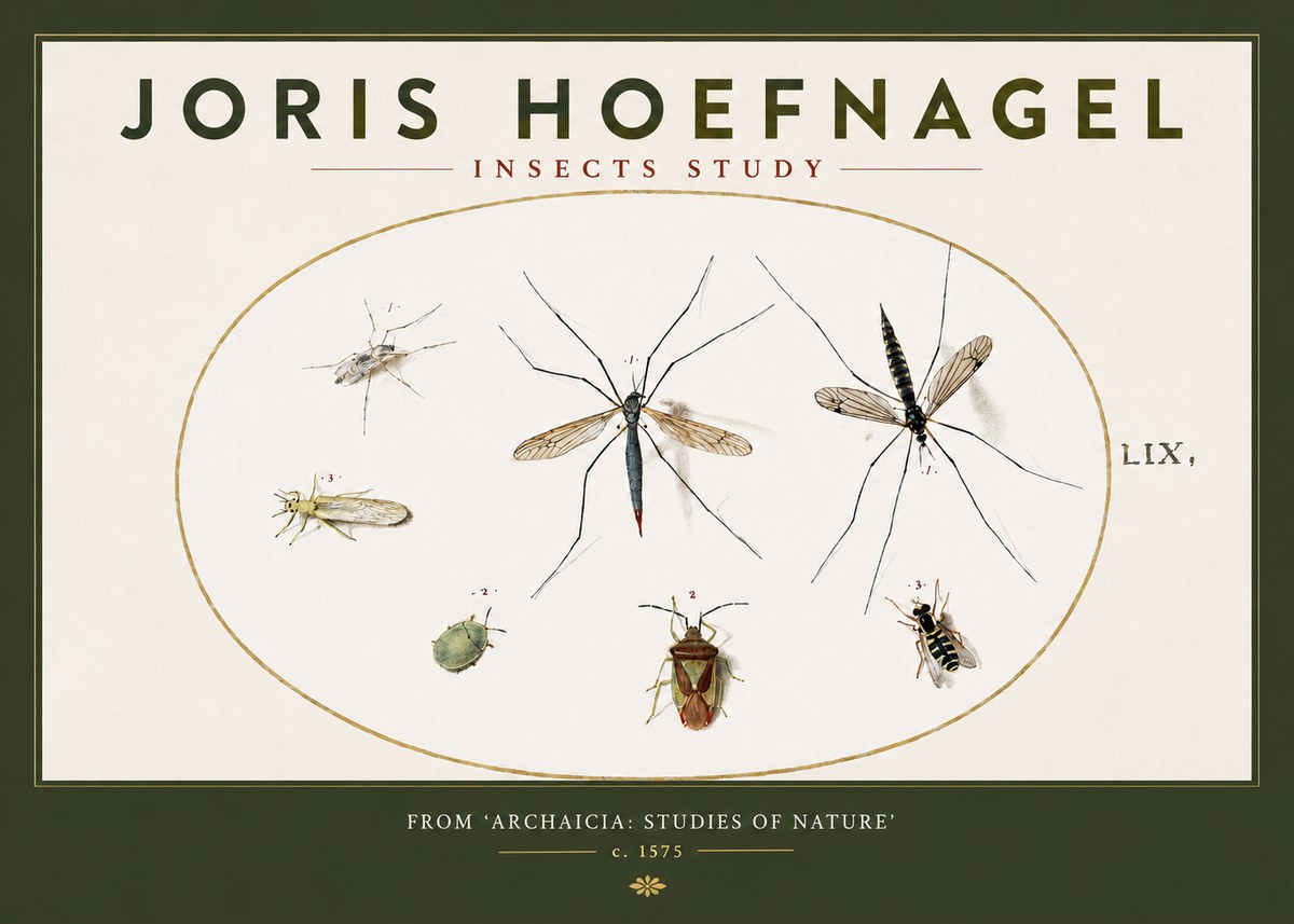 Joris Hoefnagel Insects Study I No3 - Affiche