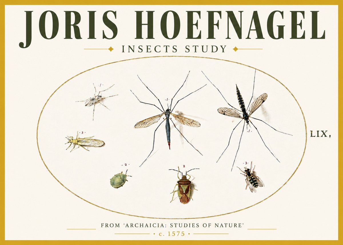 Joris Hoefnagel Insects Study I No5 - Affiche