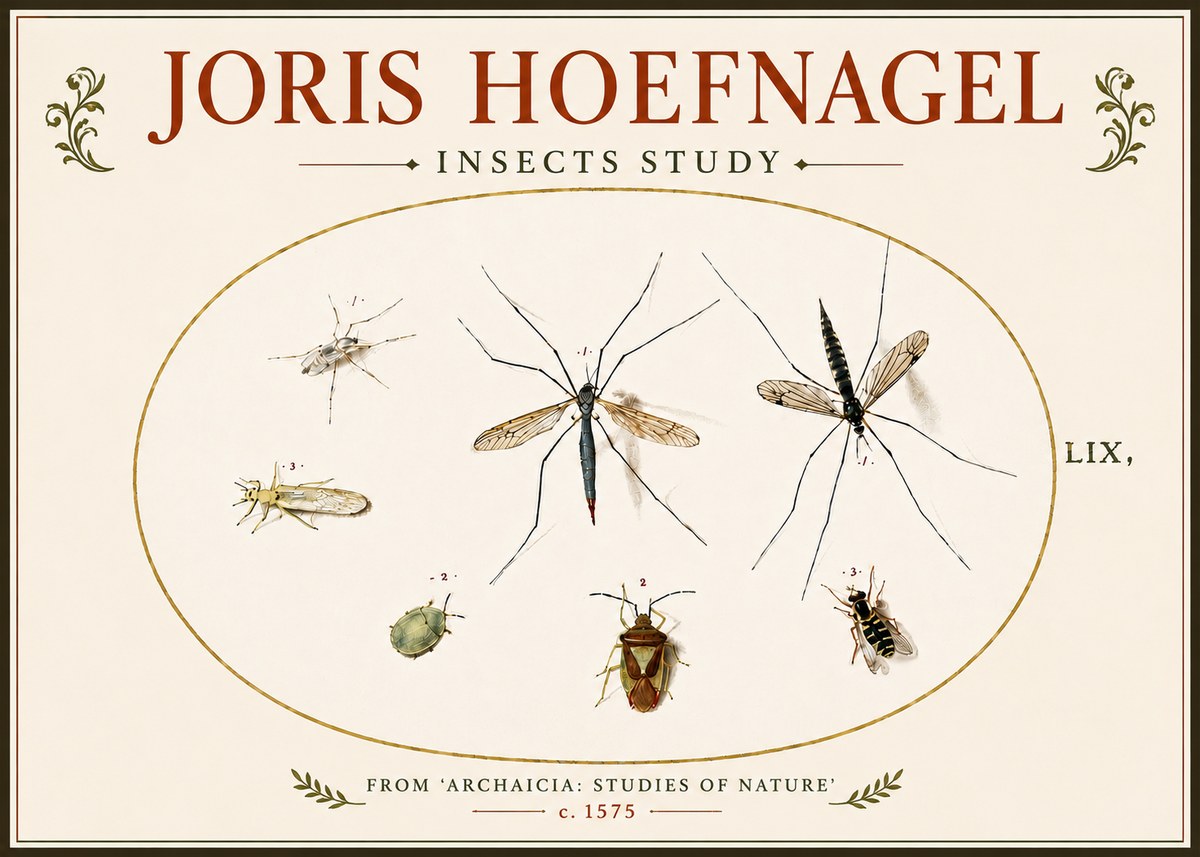 Joris Hoefnagel Insects Study I No6 - Affiche