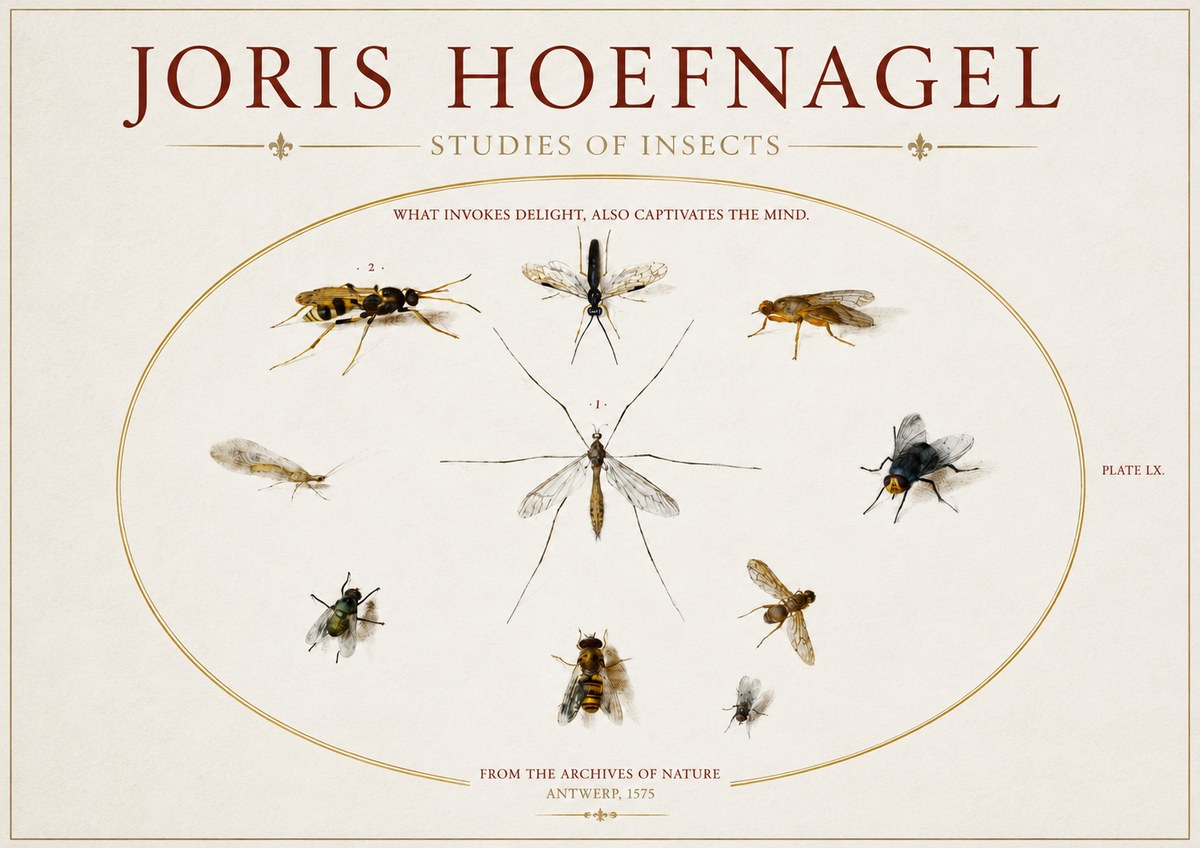 Joris Hoefnagel Studies of Insects III No3 - Affiche