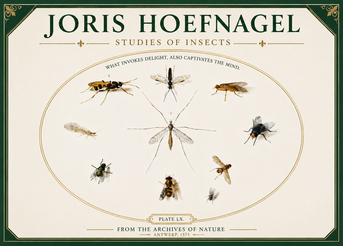 Joris Hoefnagel Studies of Insects III No5 - Affiche