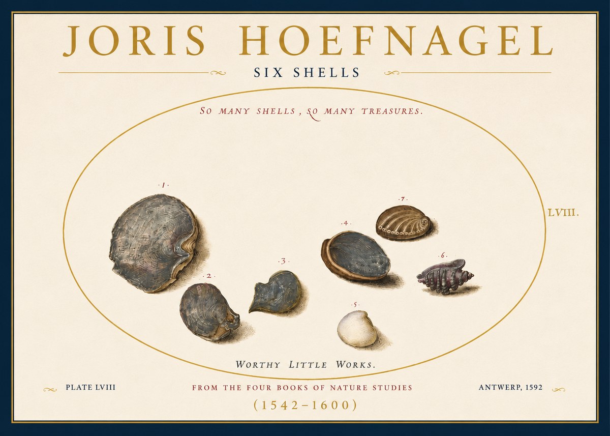 Joris Hoefnagel Six Shells No3 - Affiche