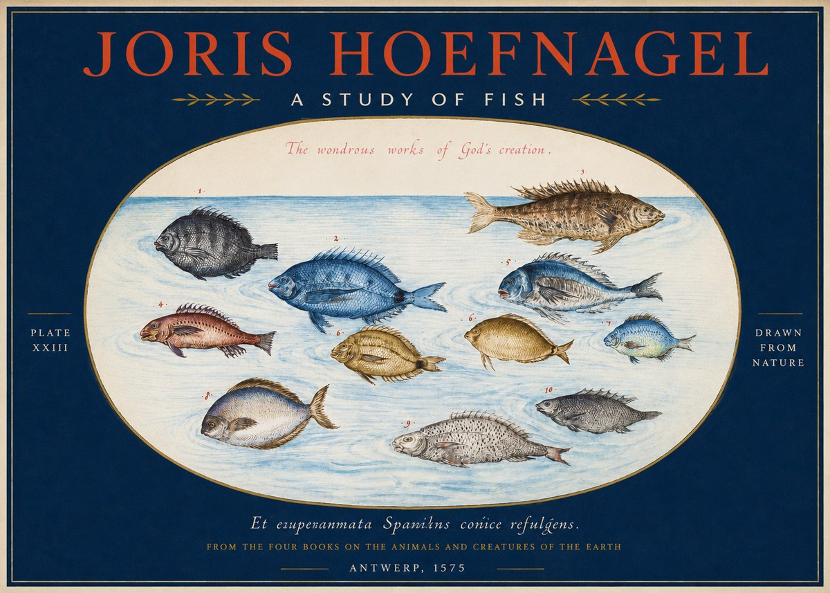Joris Hoefnagel A Study of Fish No2 - Affiche