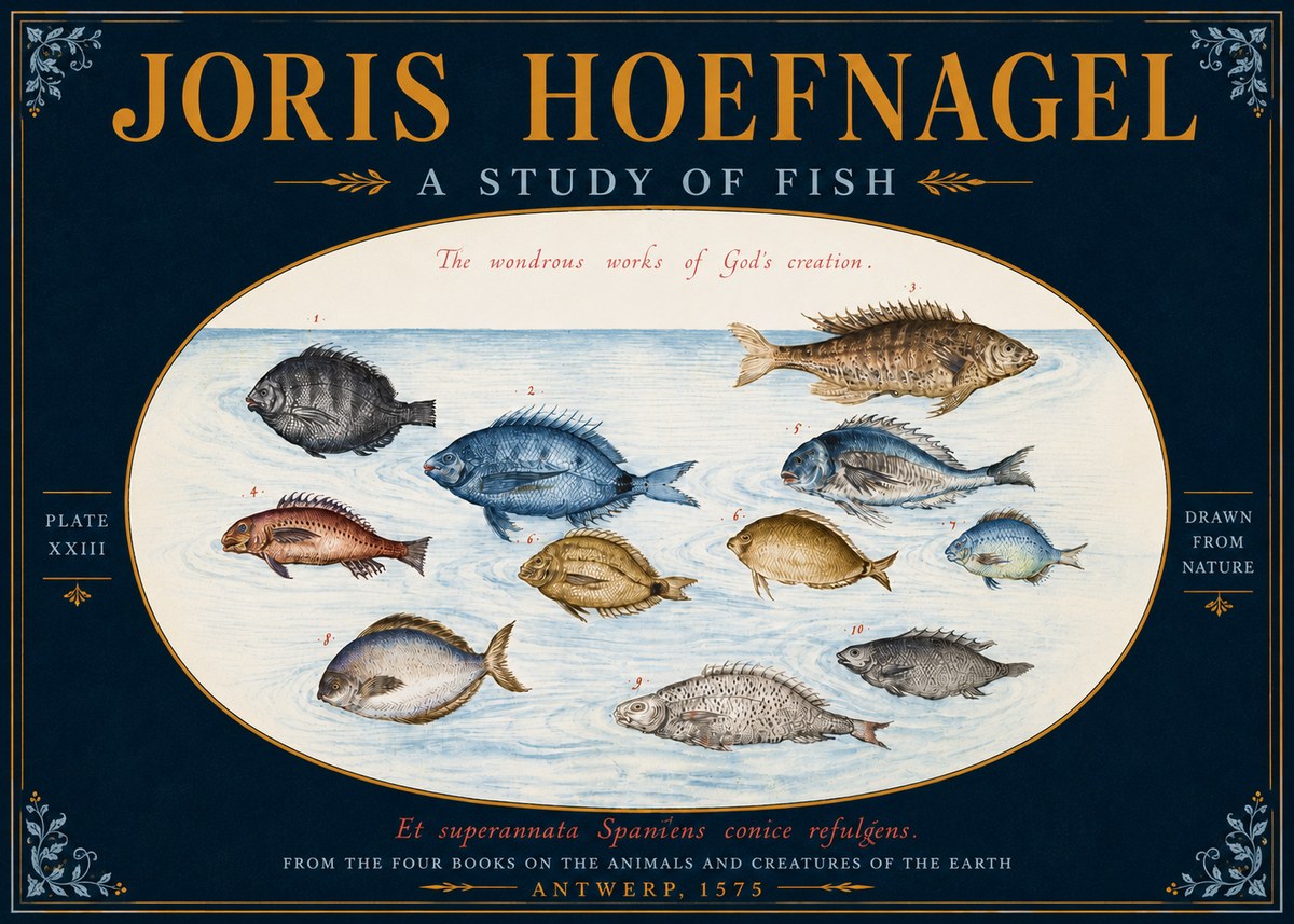 Joris Hoefnagel A Study of Fish No5 - Affiche
