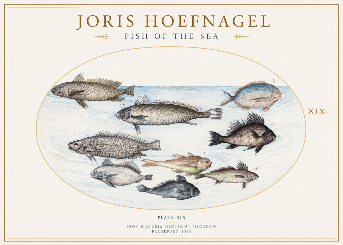 Joris Hoefnagel Fish of the Sea No1 - Affiche