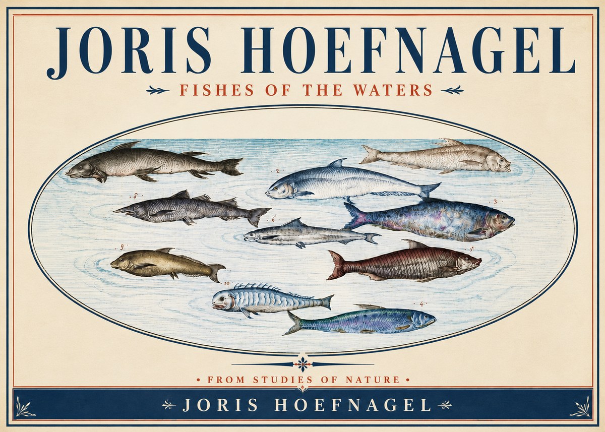 Joris Hoefnagel Fishes of the Waters II No4 - Affiche