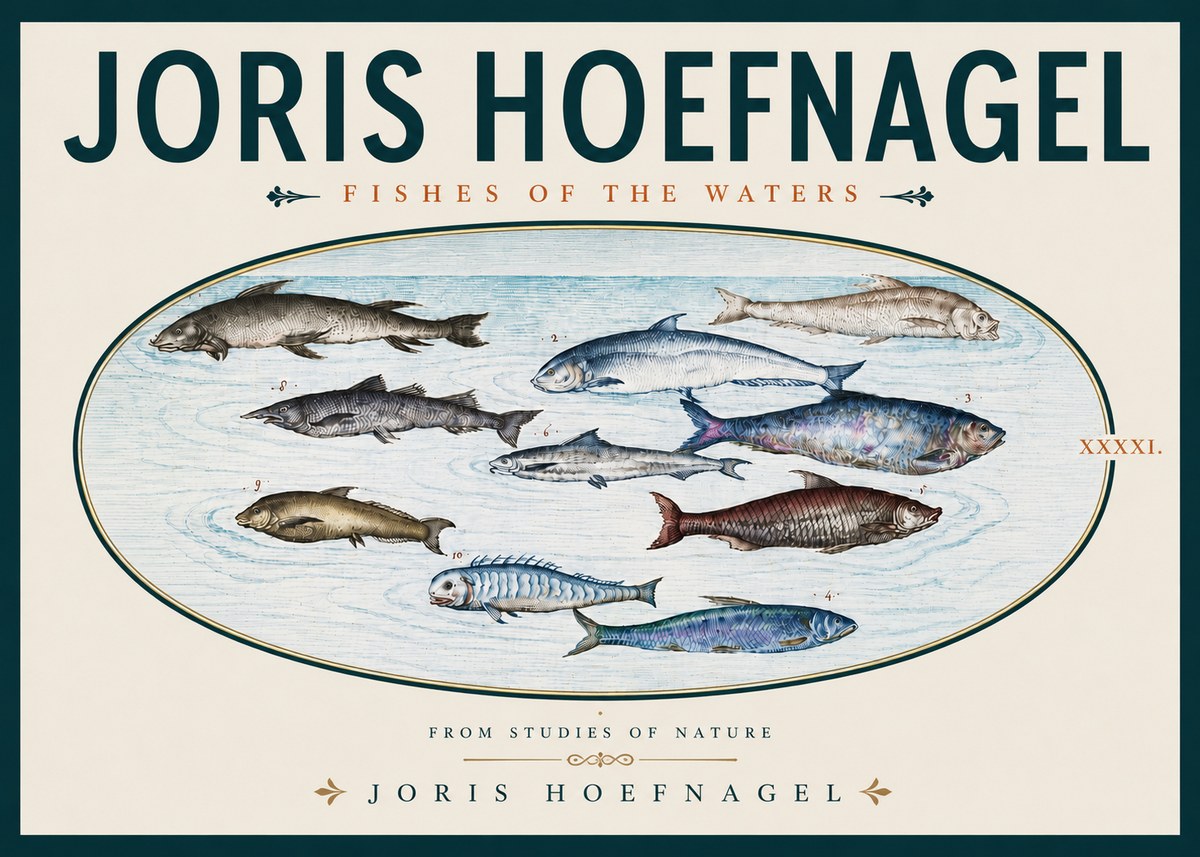Joris Hoefnagel Fishes of the Waters II No5 - Affiche