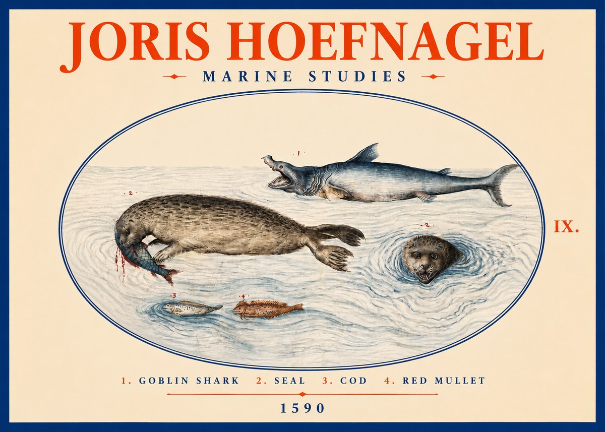 Joris Hoefnagel Marine Studies No2 - Affiche