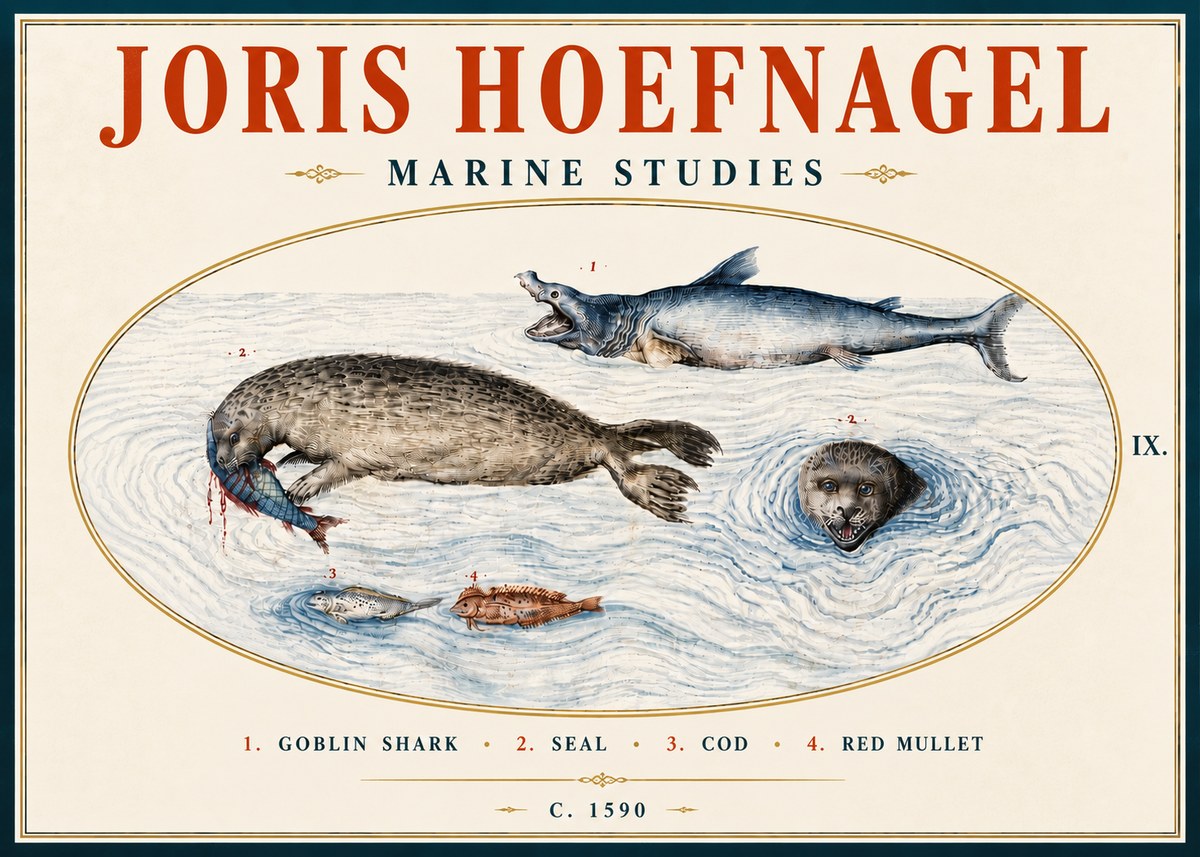 Joris Hoefnagel Marine Studies No6 - Affiche