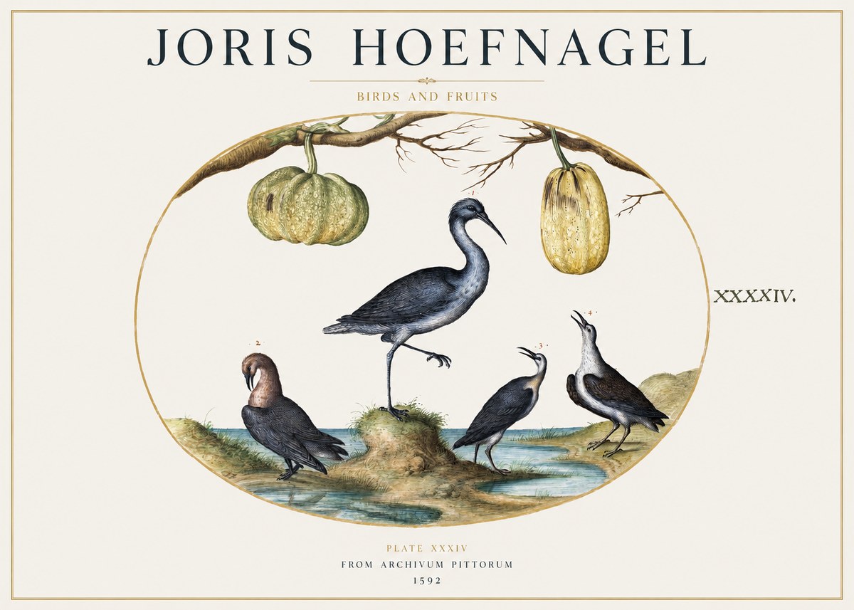 Joris Hoefnagel Birds and Fruits No1 - Affiche