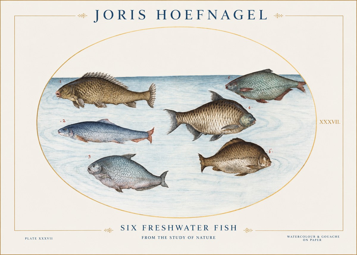 Joris Hoefnagel Six Freshwater Fish No1 - Affiche