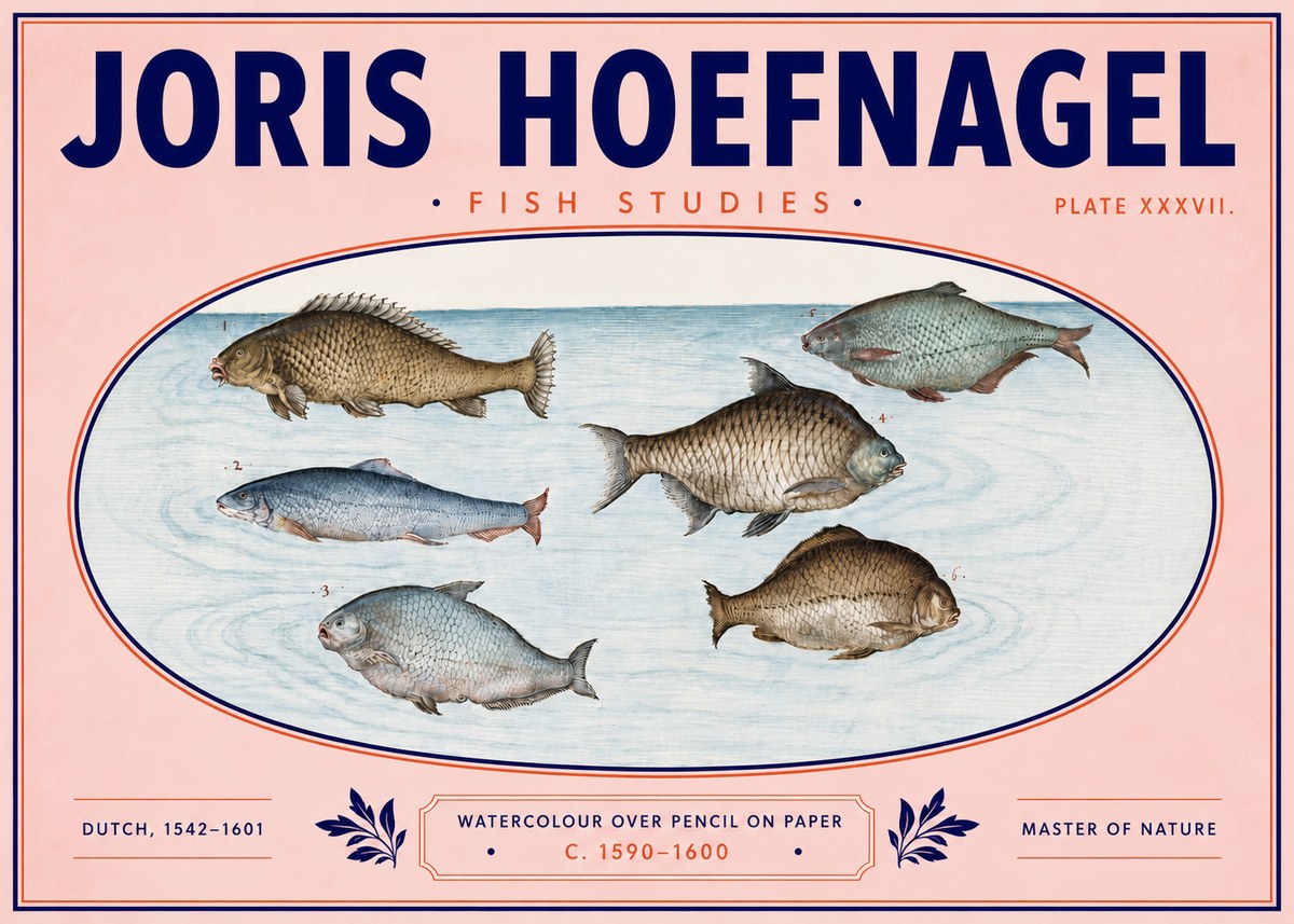 Joris Hoefnagel Six Freshwater Fish No6 - Affiche