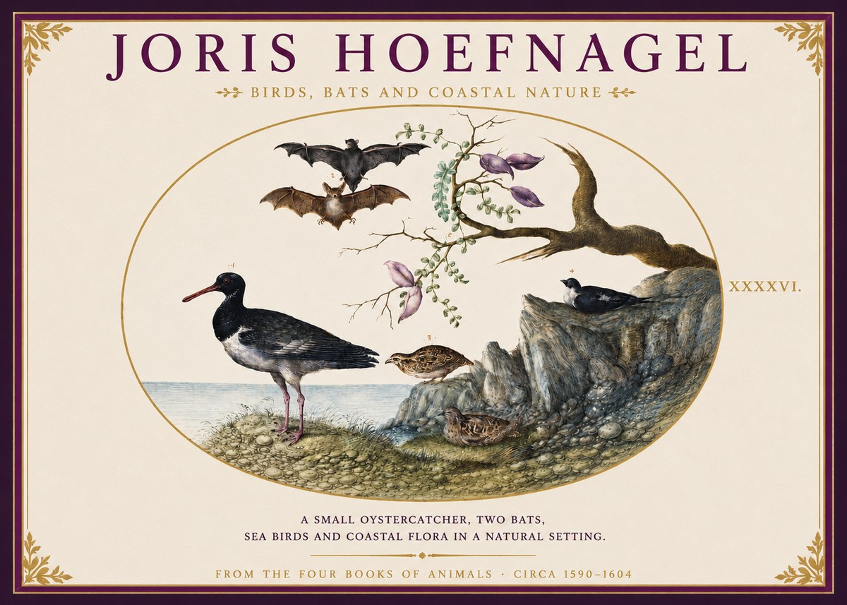 Joris Hoefnagel Birds, Bats and Coastal Nature No3 - Affiche